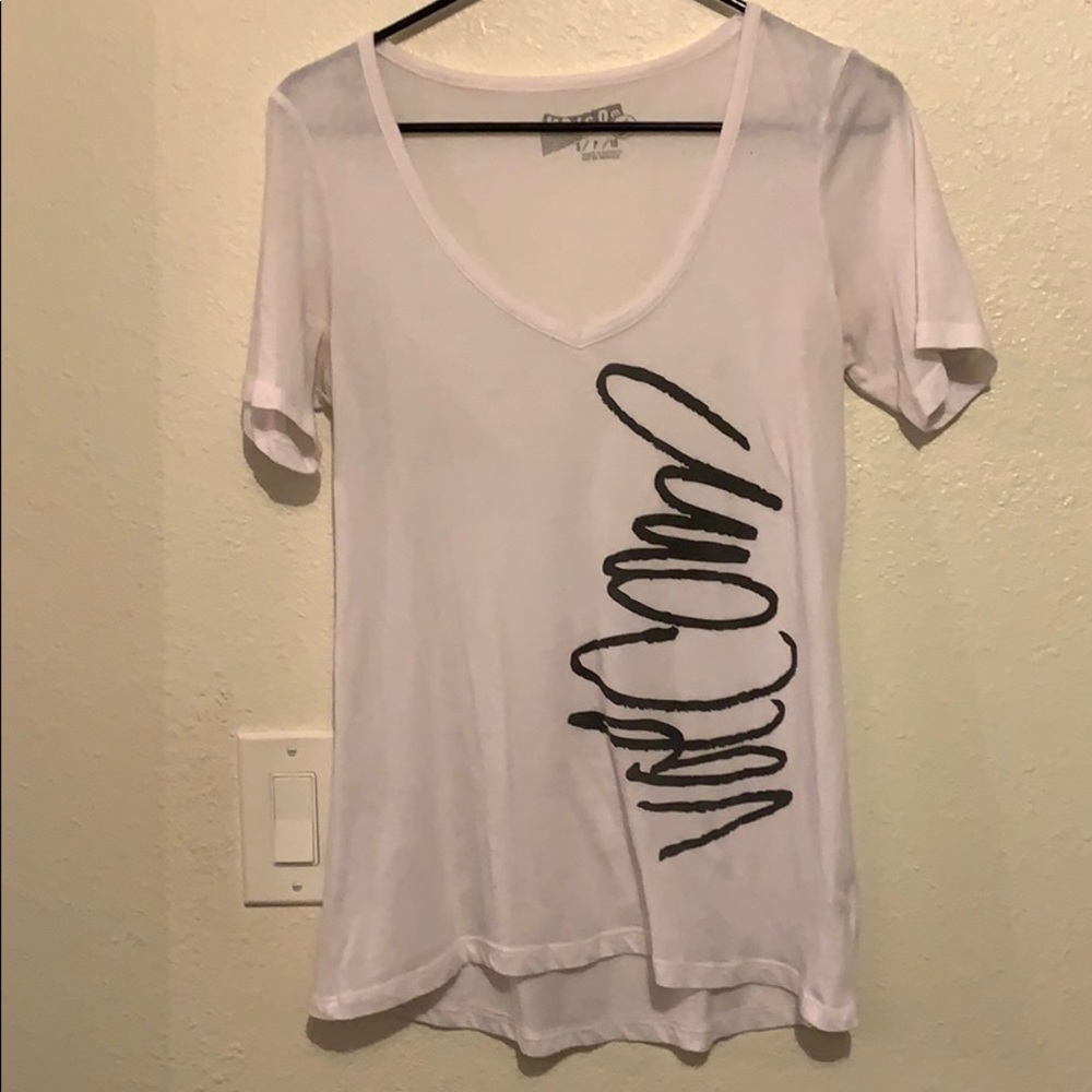 White Volcom vneck tee